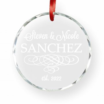 Couple Ornament | Personalized Crystal Ornament
